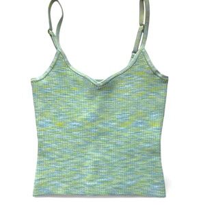 Express Body Contour Crop Tank Top XS Green